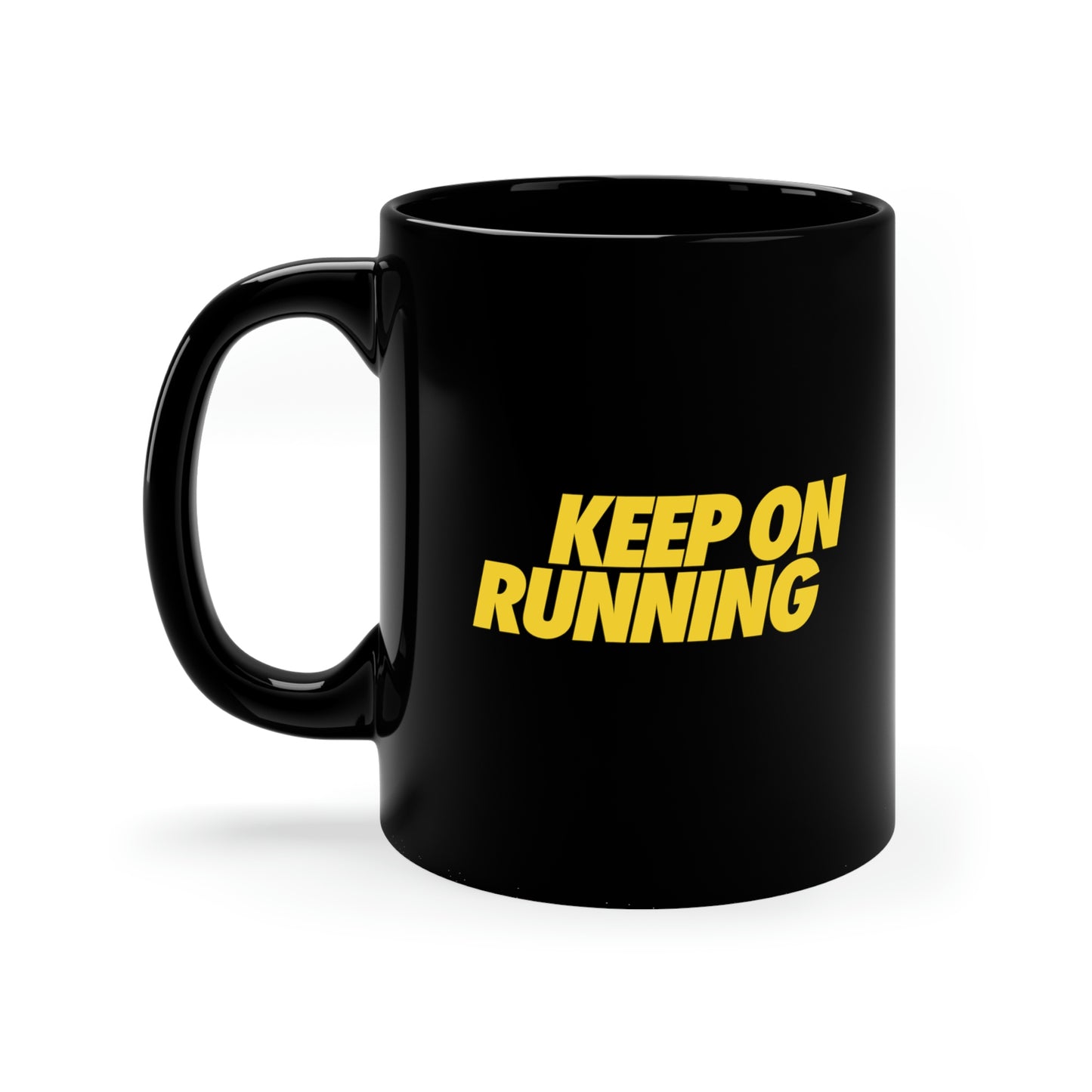 KEEPONRUNNING 11oz Black Mug