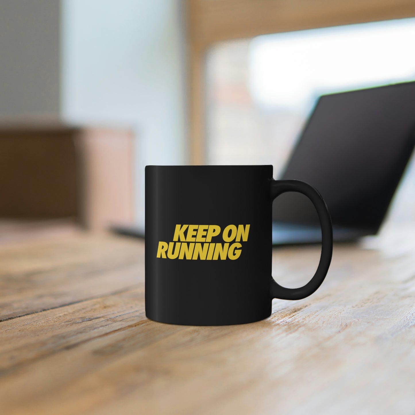 KEEPONRUNNING 11oz Black Mug